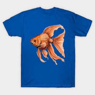 Detailed Orange Colored Fantail Goldfish T-Shirt